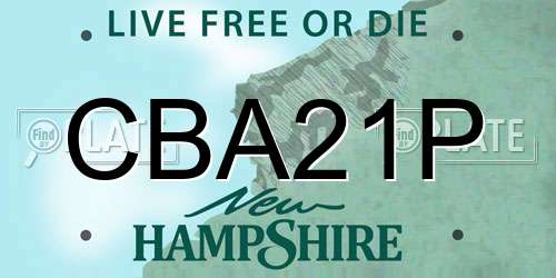 CBA21P New Hampshire License Plate