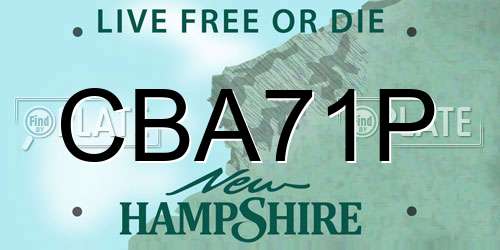 CBA71P New Hampshire License Plate