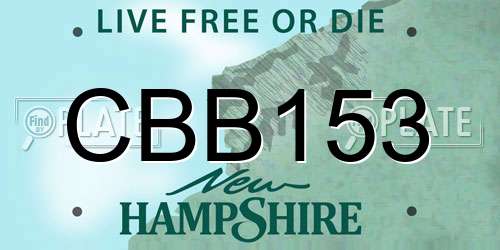 CBB153 New Hampshire License Plate