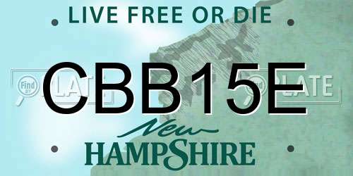 CBB15E New Hampshire License Plate