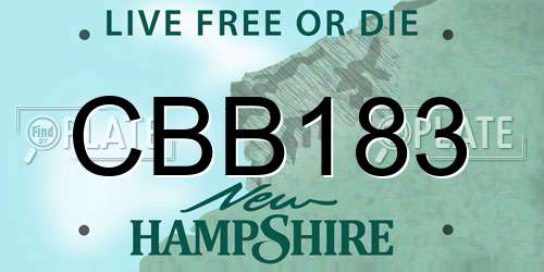 CBB183 New Hampshire License Plate