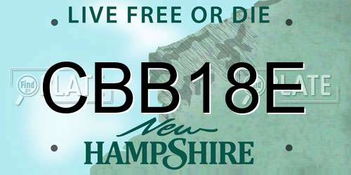 CBB18E New Hampshire License Plate