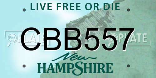 CBB557 New Hampshire License Plate