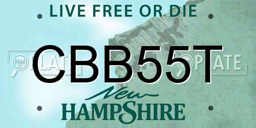 CBB55T New Hampshire License Plate