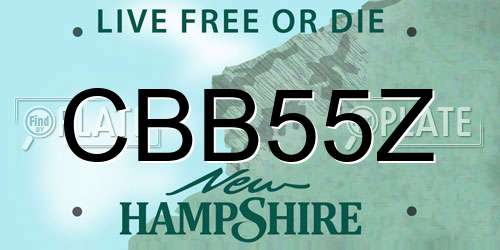 CBB55Z New Hampshire License Plate