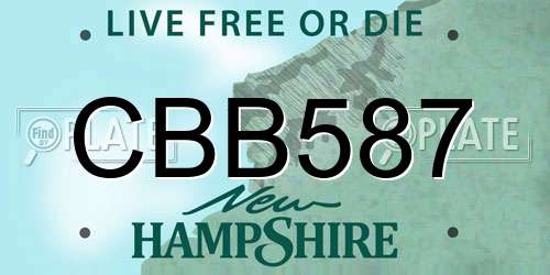 CBB587 New Hampshire License Plate