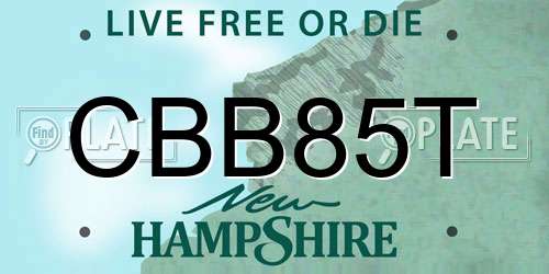 CBB85T New Hampshire License Plate