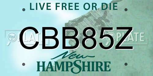 CBB85Z New Hampshire License Plate