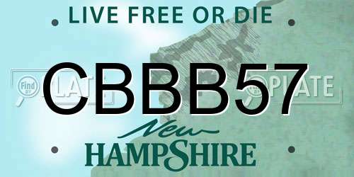 CBBB57 New Hampshire License Plate