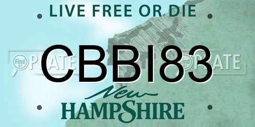 CBBI83 New Hampshire License Plate