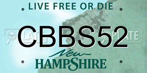 CBBS52 New Hampshire License Plate