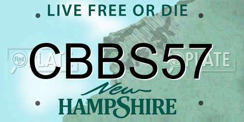 CBBS57 New Hampshire License Plate