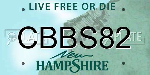 CBBS82 New Hampshire License Plate