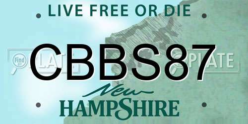 CBBS87 New Hampshire License Plate