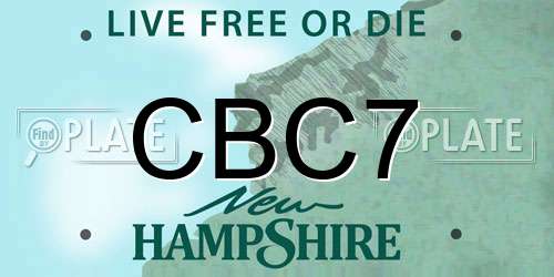 CBC7 New Hampshire License Plate