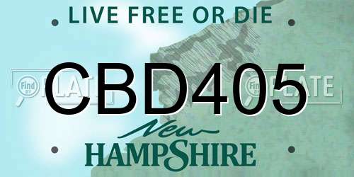 CBD405 New Hampshire License Plate