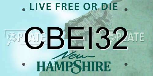 CBEI32 New Hampshire License Plate