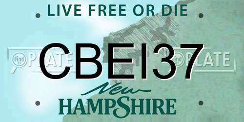 CBEI37 New Hampshire License Plate