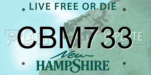 CBM733 New Hampshire License Plate