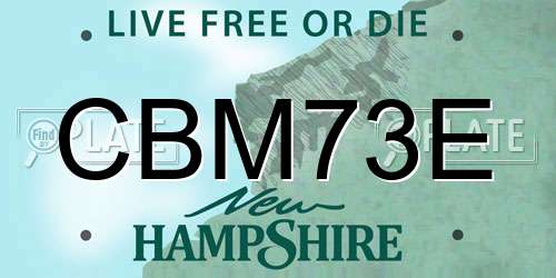 CBM73E New Hampshire License Plate