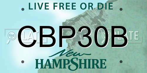 CBP30B New Hampshire License Plate