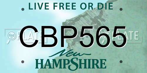 CBP565 New Hampshire License Plate
