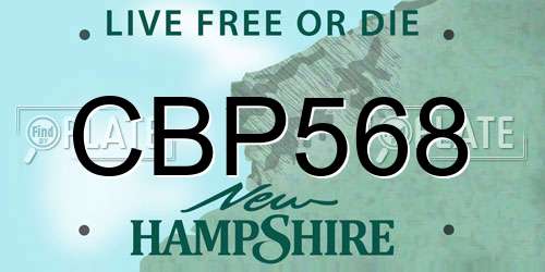 CBP568 New Hampshire License Plate