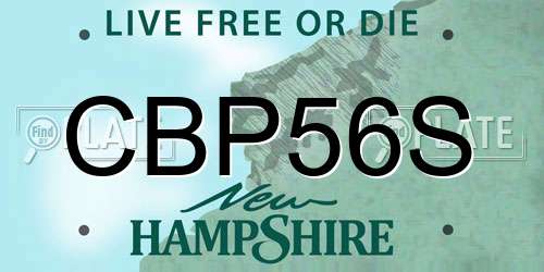 CBP56S New Hampshire License Plate