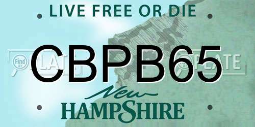 CBPB65 New Hampshire License Plate
