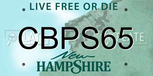 CBPS65 New Hampshire License Plate