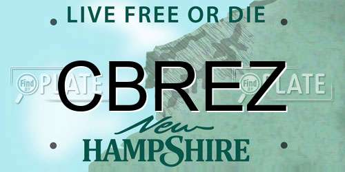 CBREZ New Hampshire License Plate