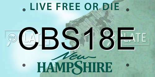 CBS18E New Hampshire License Plate