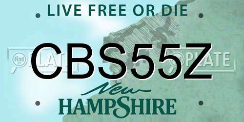 CBS55Z New Hampshire License Plate