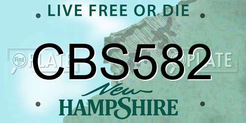 CBS582 New Hampshire License Plate