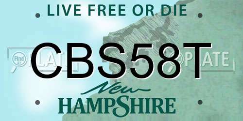 CBS58T New Hampshire License Plate