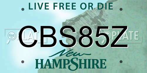 CBS85Z New Hampshire License Plate