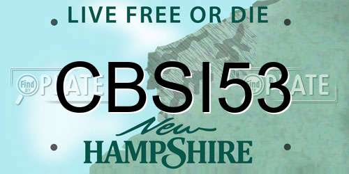 CBSI53 New Hampshire License Plate