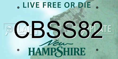 CBSS82 New Hampshire License Plate