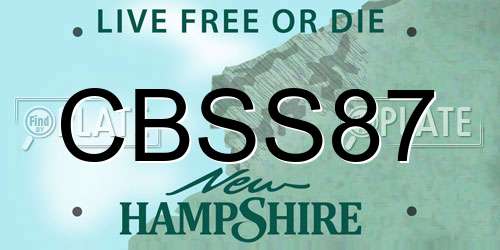CBSS87 New Hampshire License Plate