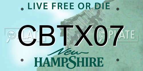 CBTX07 New Hampshire License Plate