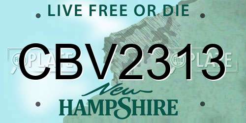 CBV2313 New Hampshire License Plate