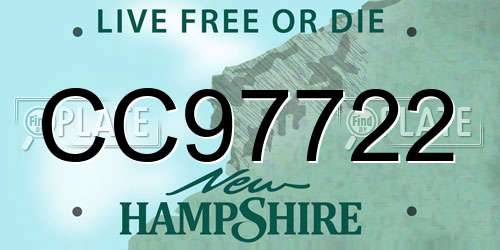 CC97722 New Hampshire License Plate