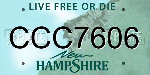 CCC7606 New Hampshire License Plate