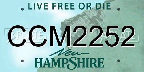 CCM2252 New Hampshire License Plate
