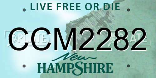 CCM2282 New Hampshire License Plate