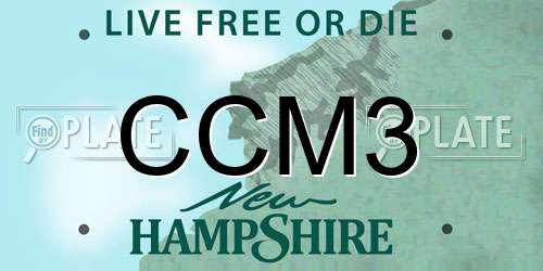 CCM3 New Hampshire License Plate