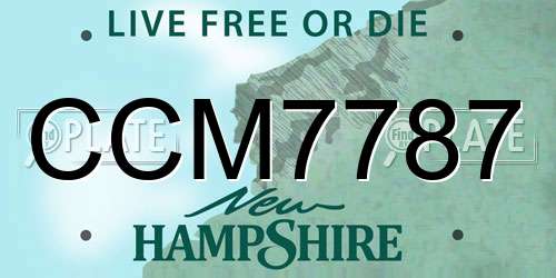 CCM7787 New Hampshire License Plate