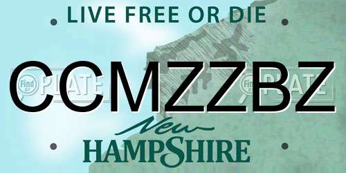CCMZZBZ New Hampshire License Plate