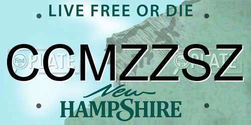 CCMZZSZ New Hampshire License Plate