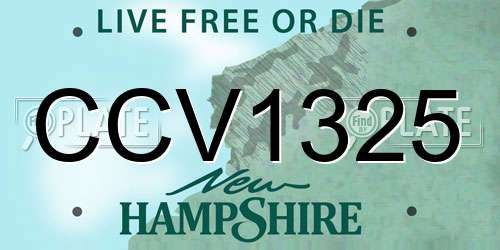 CCV1325 New Hampshire License Plate